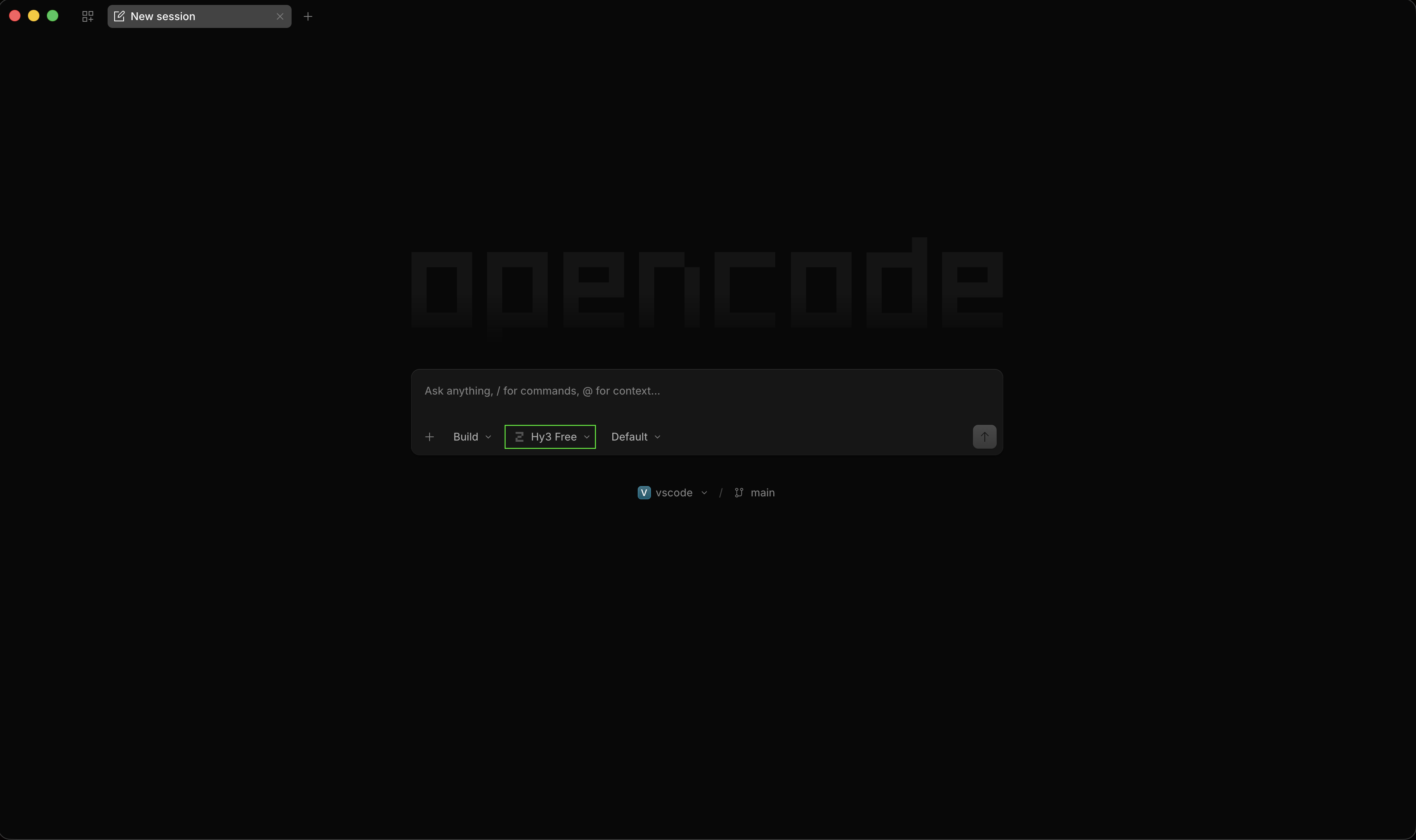 OpenCode: click the model button